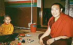 Dilgo Khentse Rinpoche and servant, photo taken by Michael